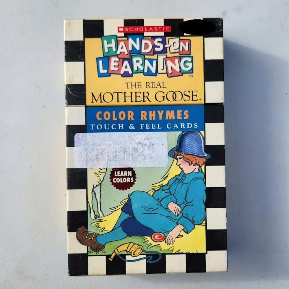 VINTAGE Mother Goose Color Rhymes Scholastic Hand-On Learning Flash Cards School